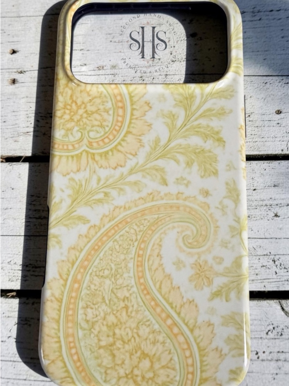Yellow Paisley Floral Phone Case - Unbranded
